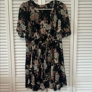 Reformation Black Floral Dress